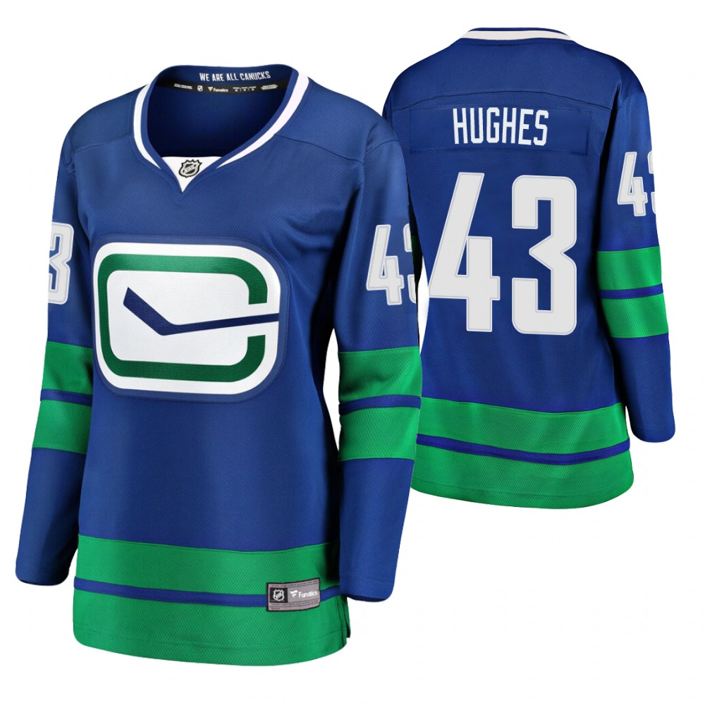 Canucks Quinn Hughes Royal Alternate Premier Women's Jersey
