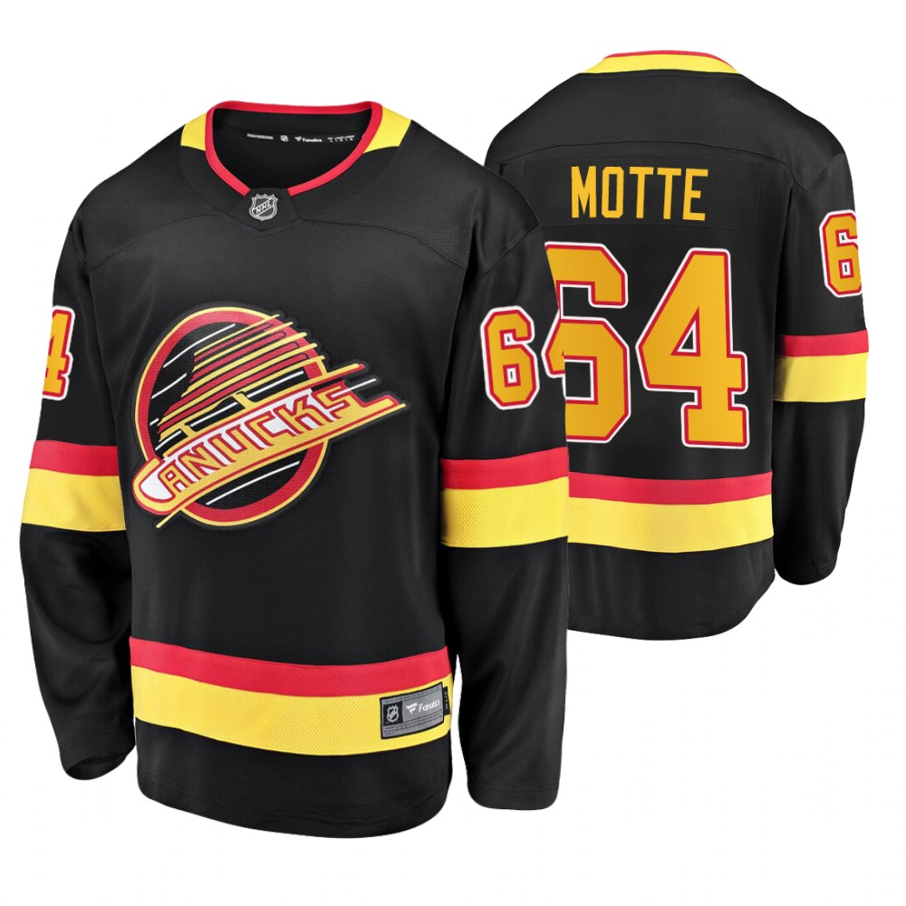 Canucks Tyler Motte Black Flying Skate Premier Breakaway Jersey