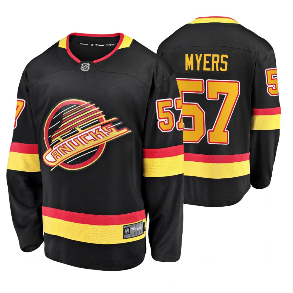 Canucks Tyler Myers Black Flying Skate Premier Breakaway Jersey