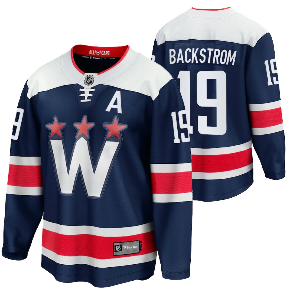 Capitals #19 Nicklas Backstrom Navy 2020-21 Alternate Jersey
