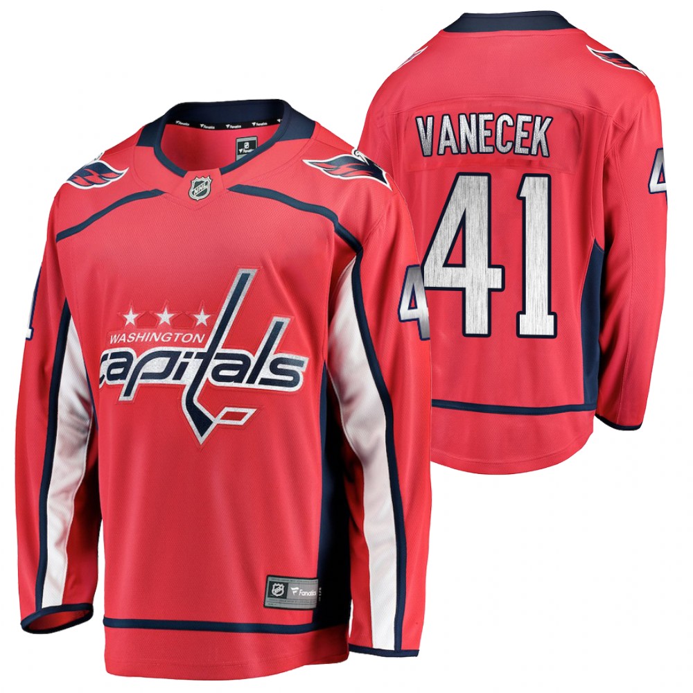 Capitals #41 Vitek Vanecek Red 2021 Home Jersey