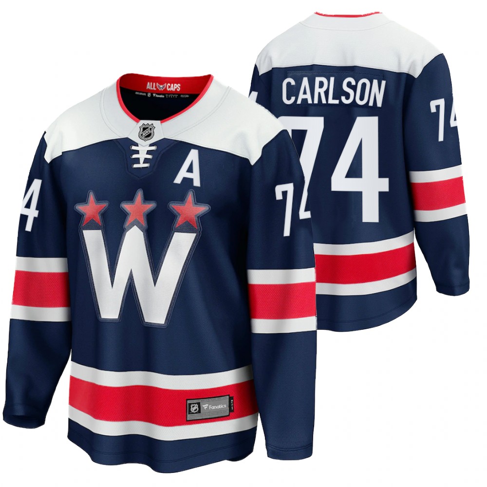 Capitals #74 John Carlson Navy 2020-21 Alternate Jersey