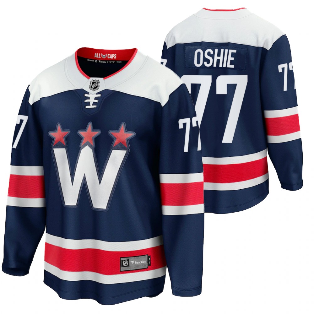 Capitals #77 T.J. Oshie Navy 2020-21 Alternate Jersey