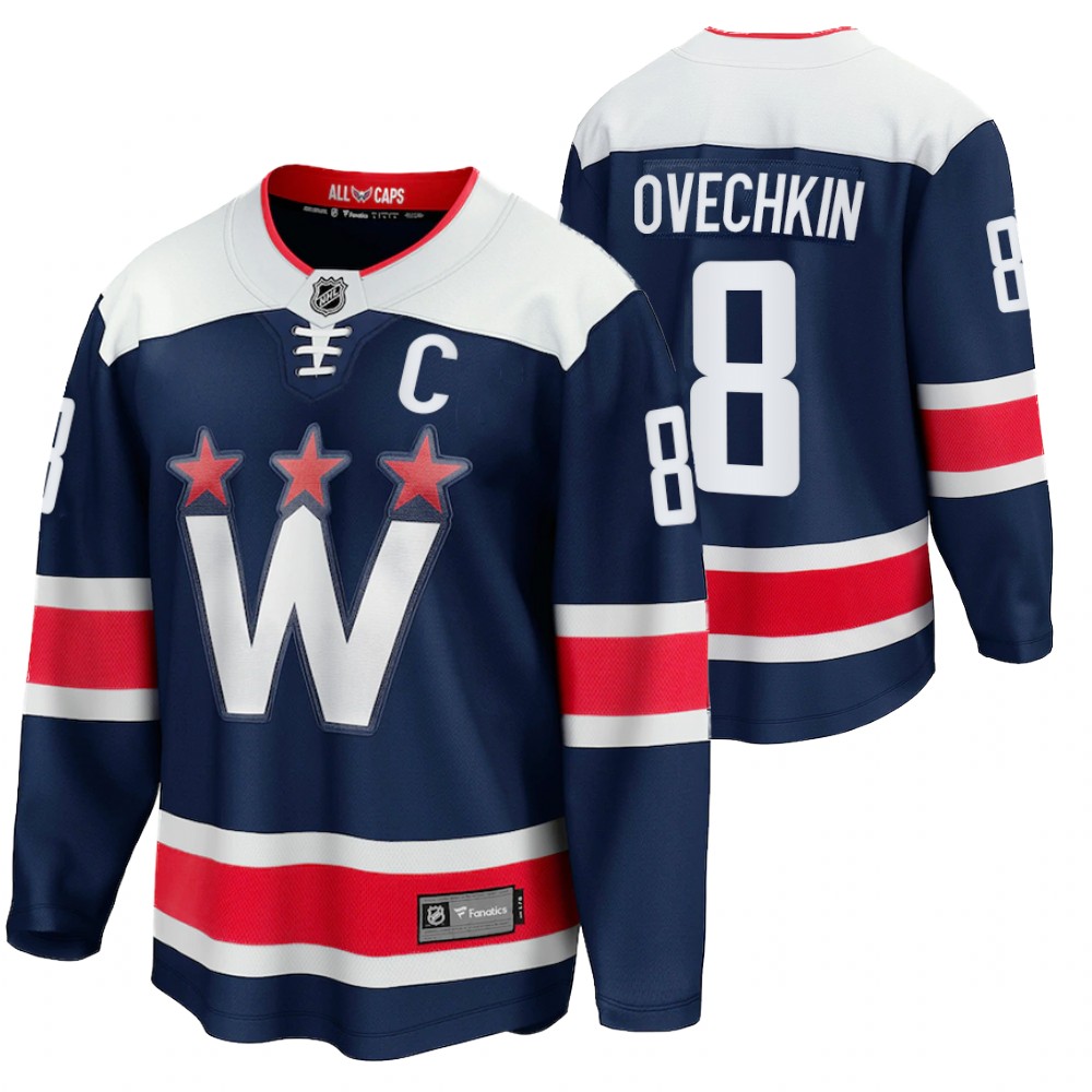 Capitals #8 Alexander Ovechkin Navy 2020-21 Alternate Jersey