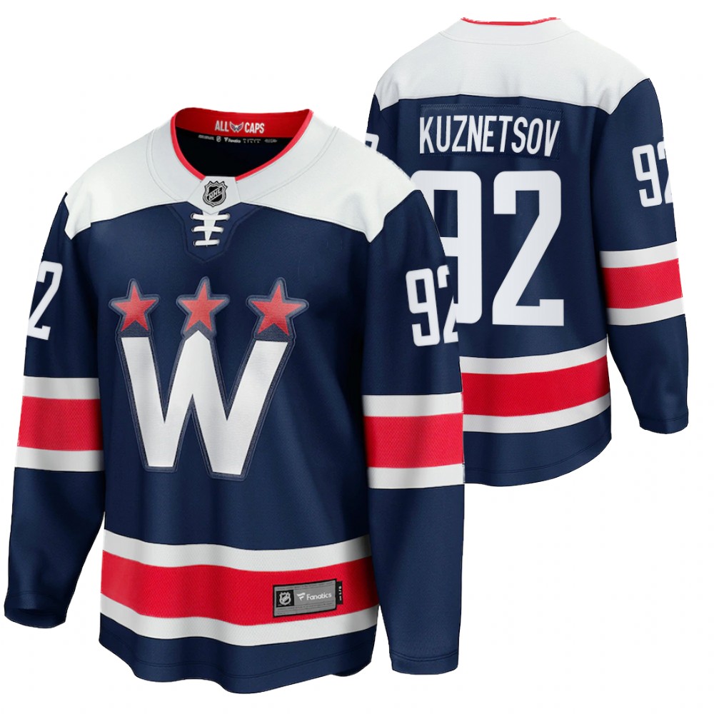Capitals #92 Evgeny Kuznetsov Navy 2020-21 Alternate Jersey