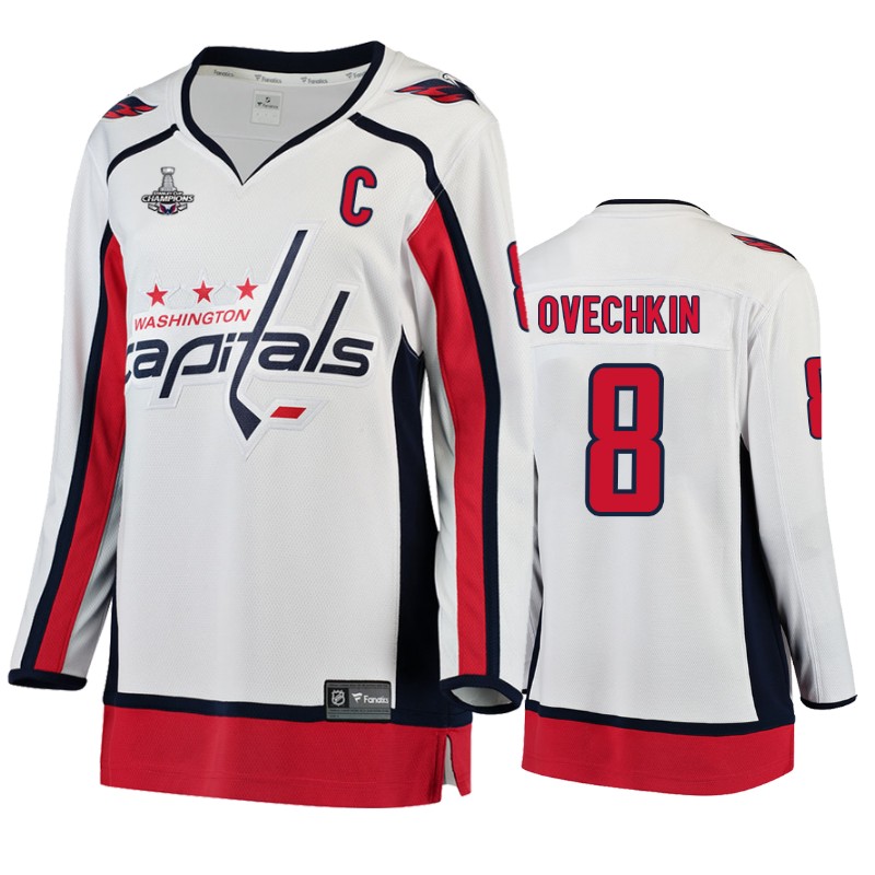Capitals Alex Ovechkin White Away Stanley Cup Champions Jersey