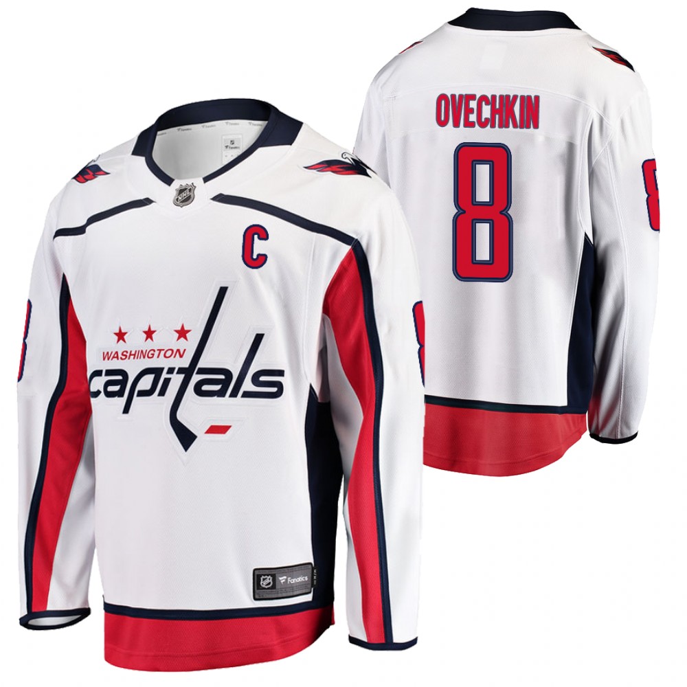 Capitals Alex Ovechkin White Breakaway Player Away Jersey