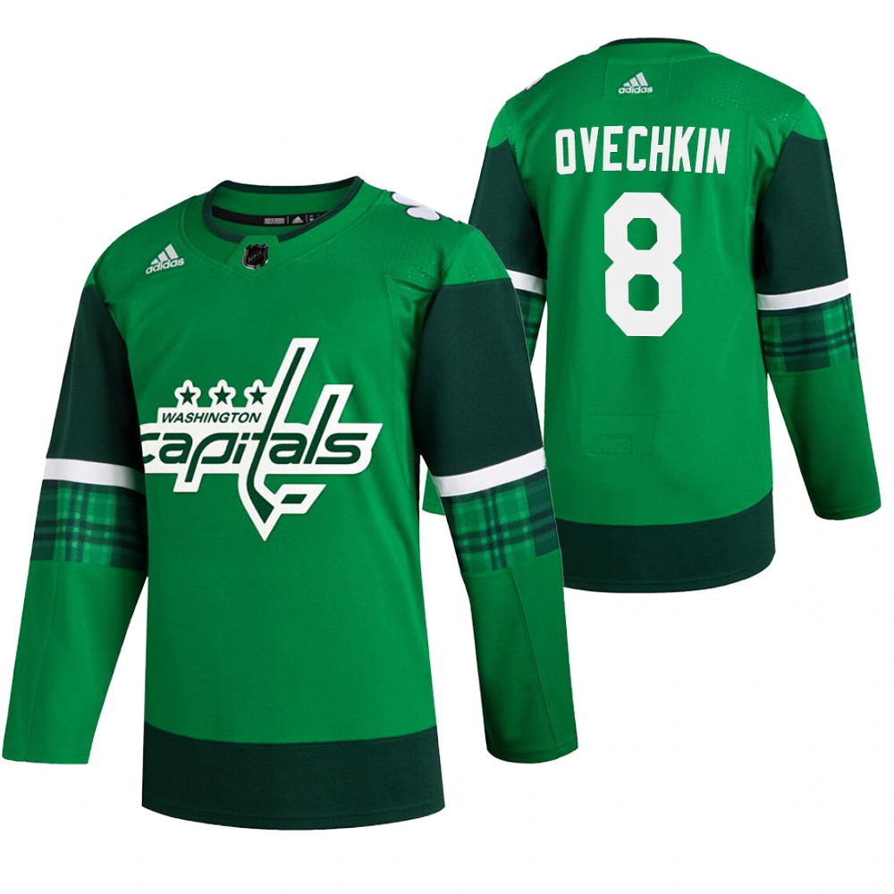 Capitals Alexander Ovechkin 2020 St Paddy's Day Green #8 Jersey