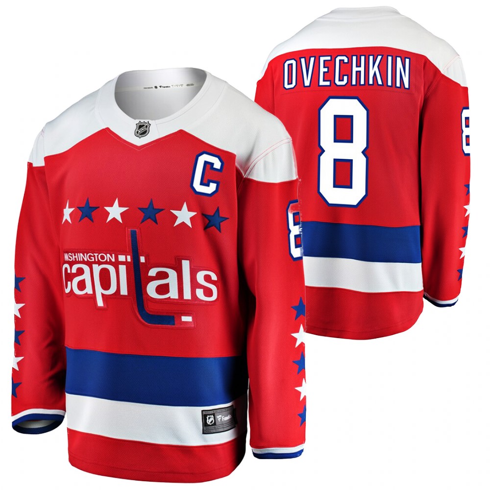 Capitals Alexander Ovechkin Jersey Alternate Red Breakaway Player Men's
