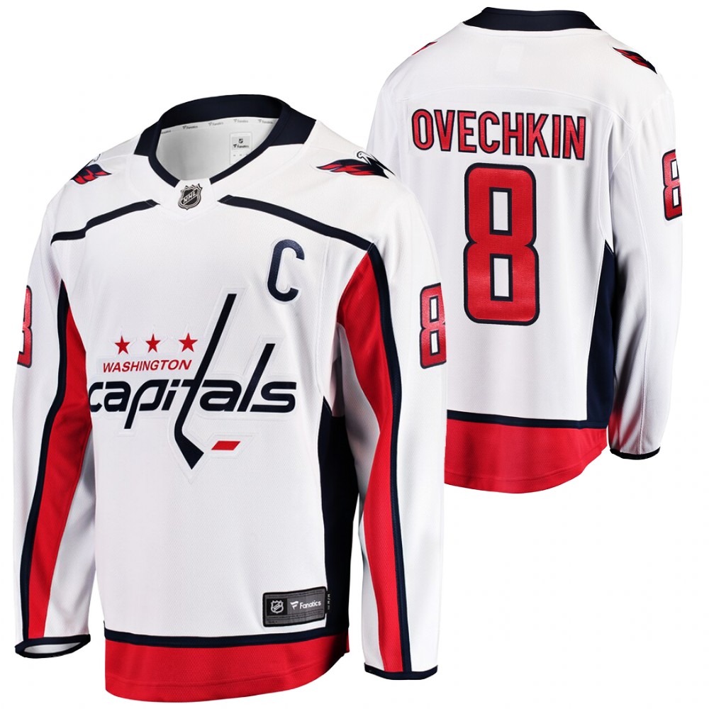 Capitals Alexander Ovechkin Jersey Away White Breakaway Player Men's