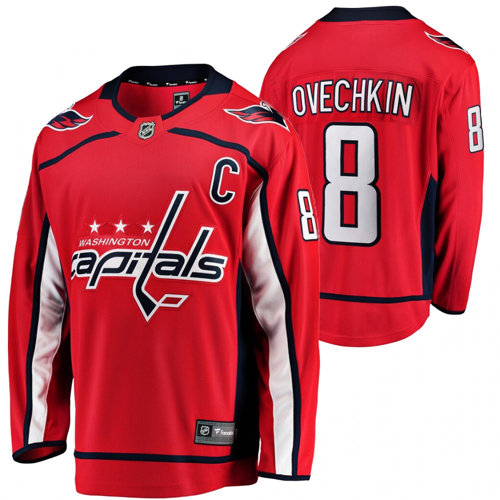 Capitals Alexander Ovechkin Jersey Home Red Breakaway Player Men's