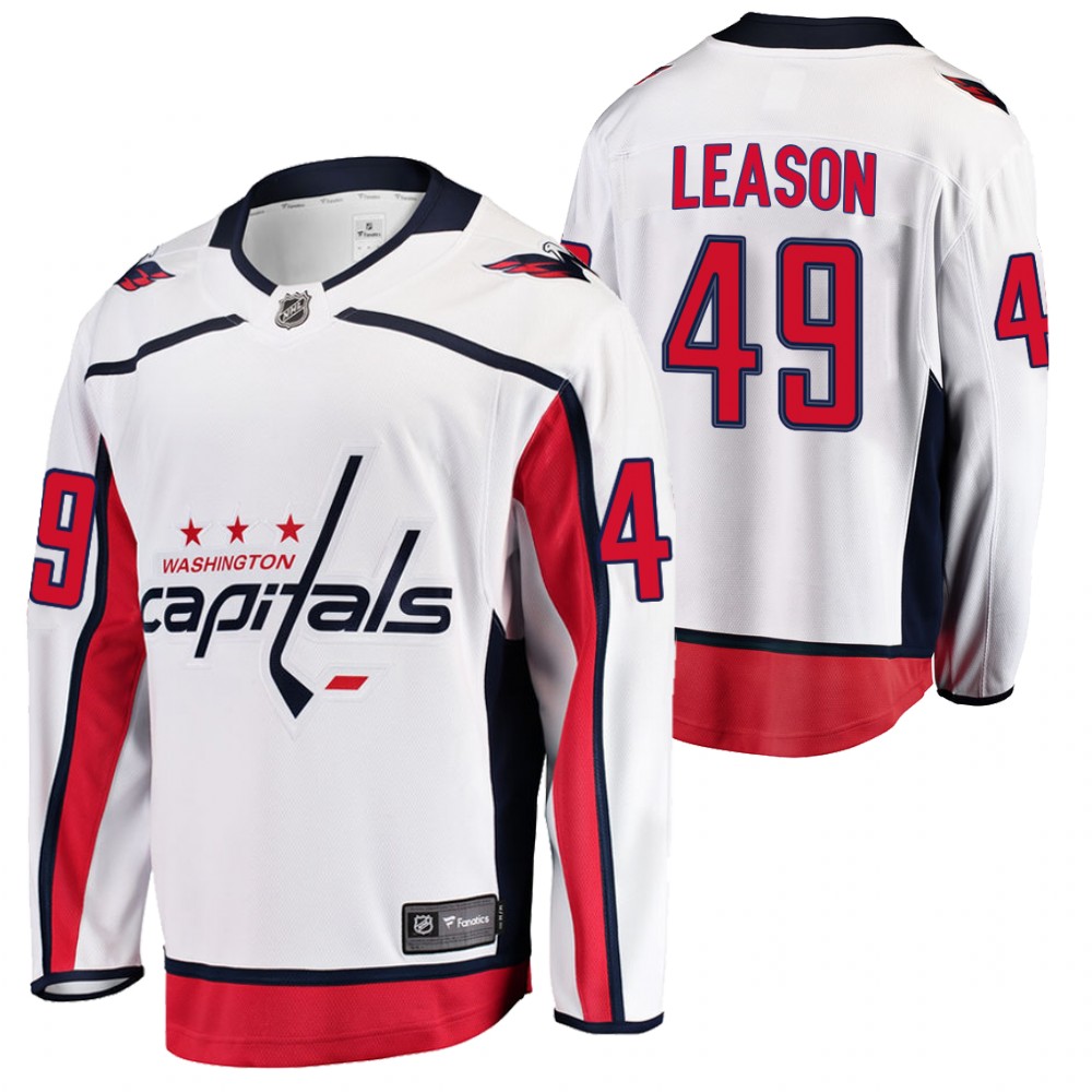 Capitals Brett Leason Jersey Away White Player Men