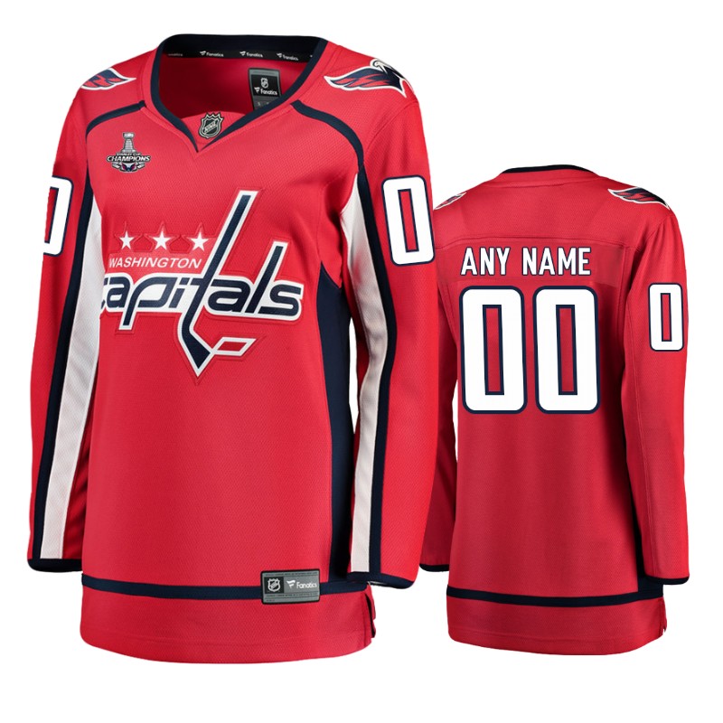 Capitals Custom Red Stanley Cup Champions Home Jersey