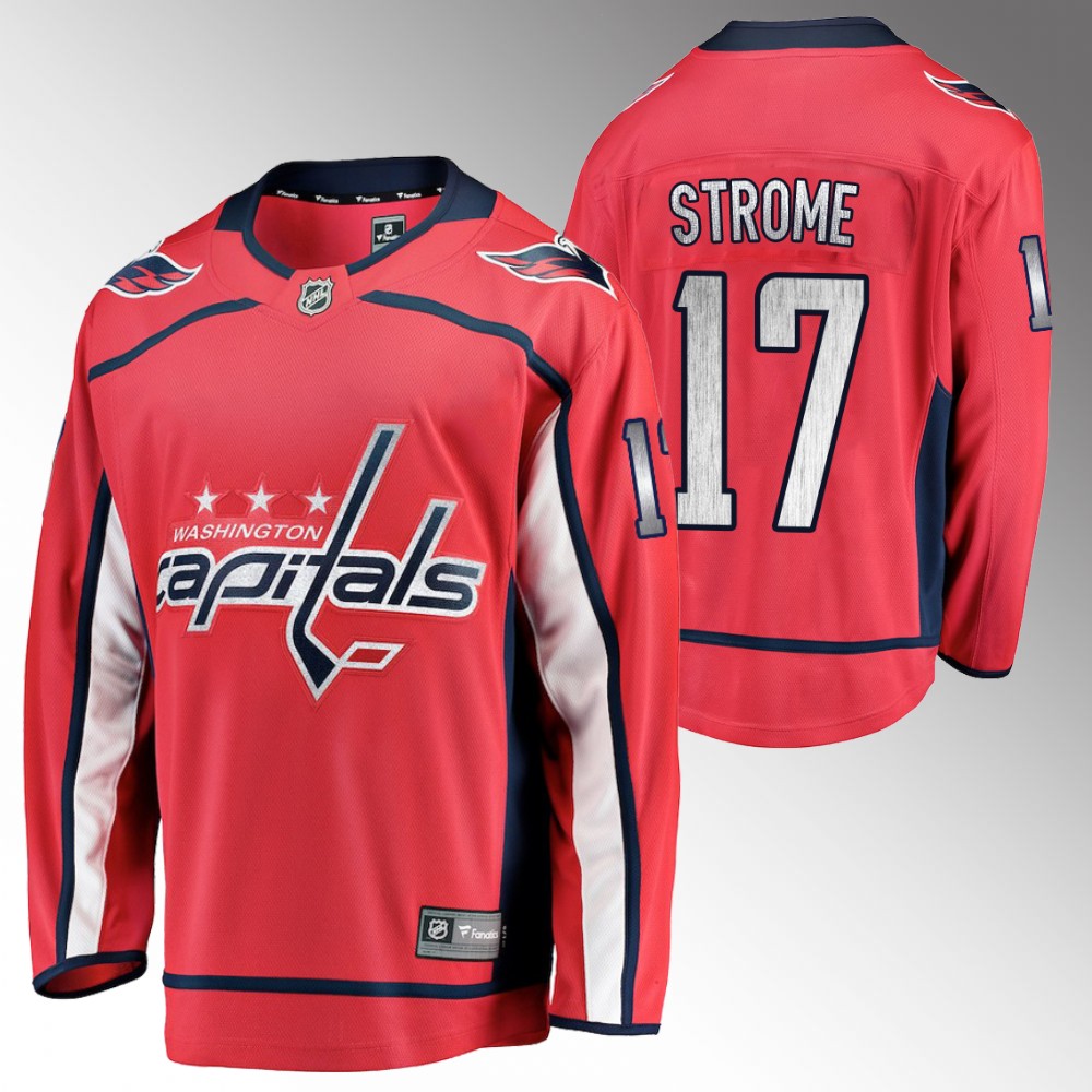 Capitals Dylan Strome #17 Red Home 2022 Jersey