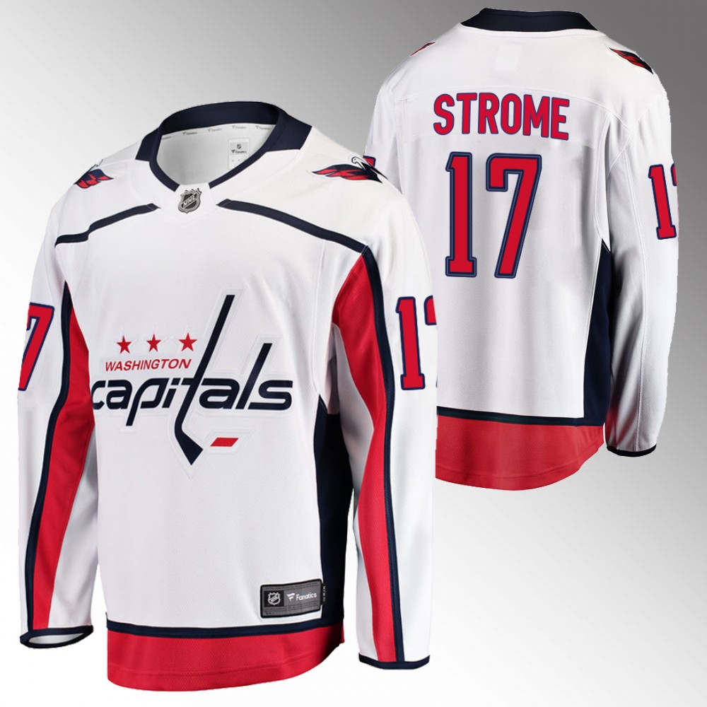 Capitals Dylan Strome #17 White Away 2022 Jersey