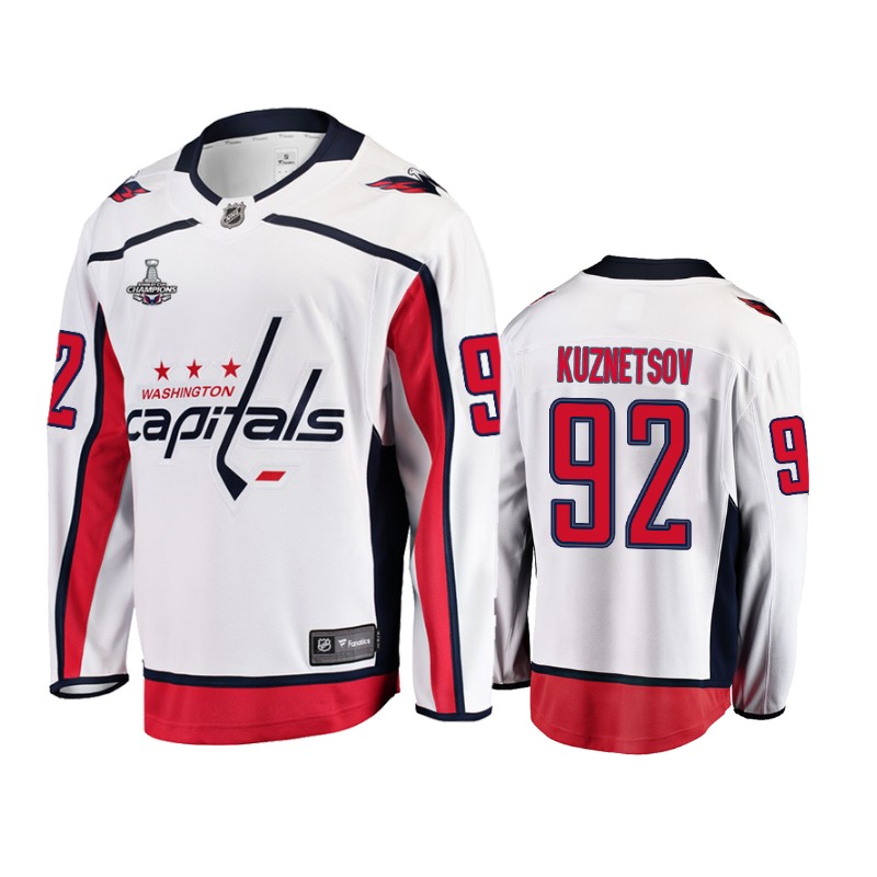 Capitals Evgeny Kuznetsov White Away Stanley Cup Champions Jersey