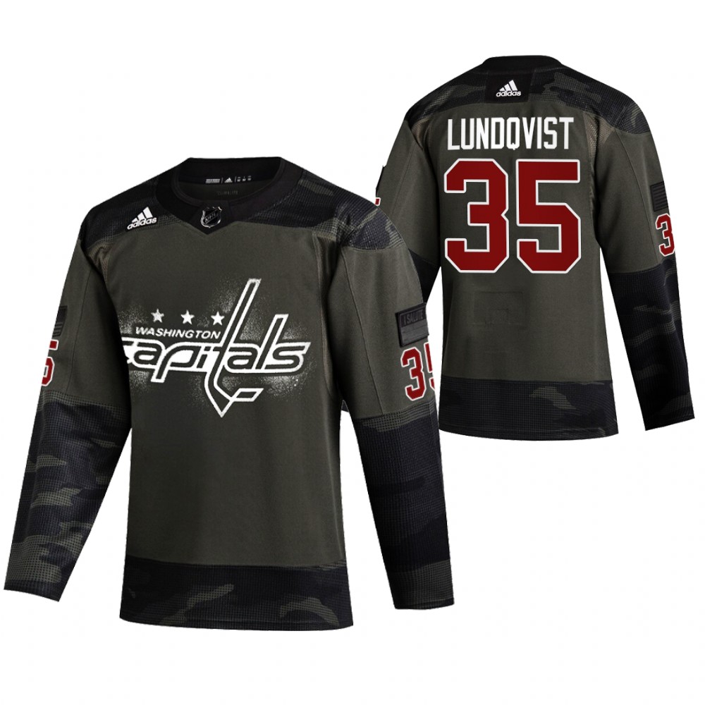 Capitals Henrik Lundqvist Camo 2021 Military Night Authentic Limited Jersey