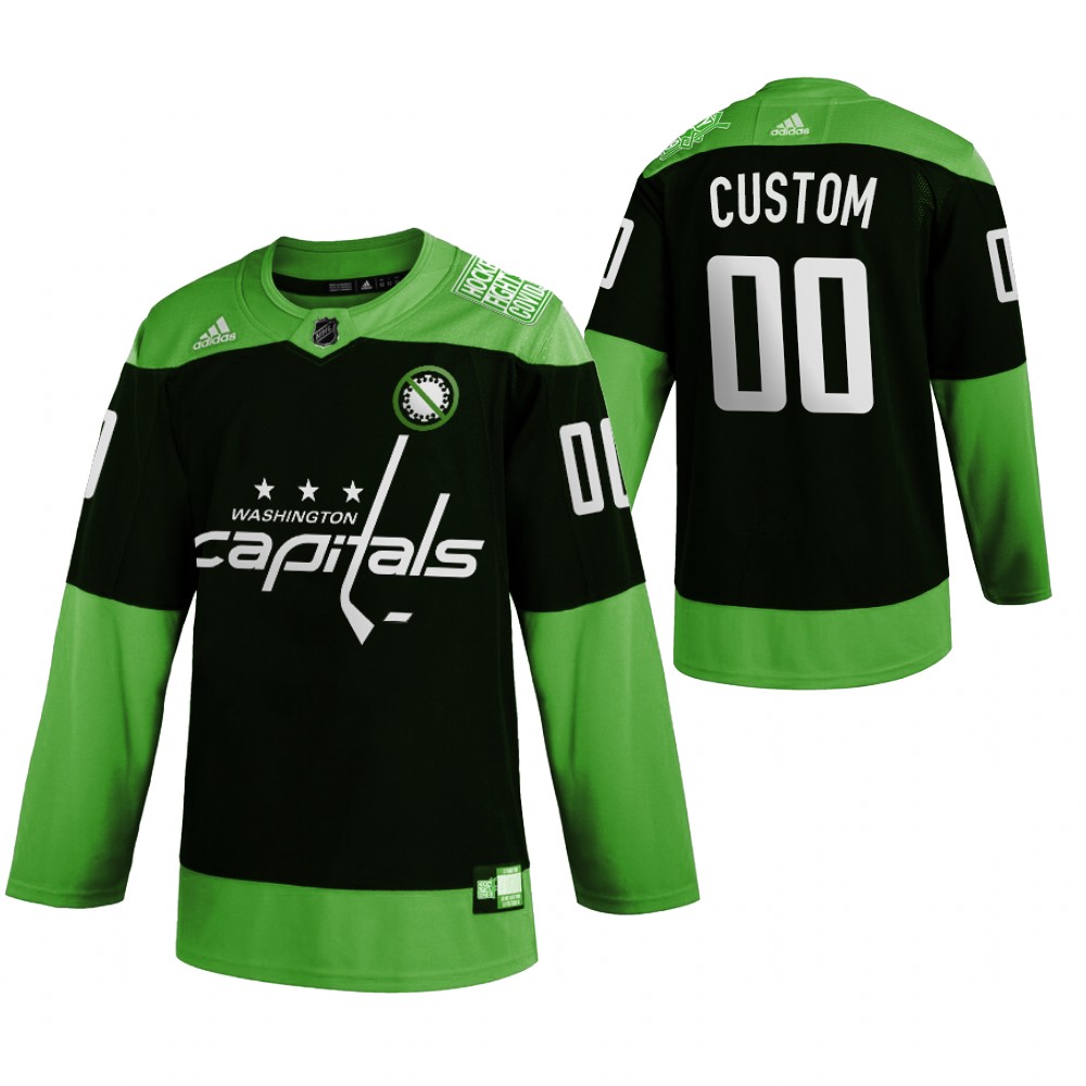 Capitals Hockey Fight nCoV Custom Green Jersey