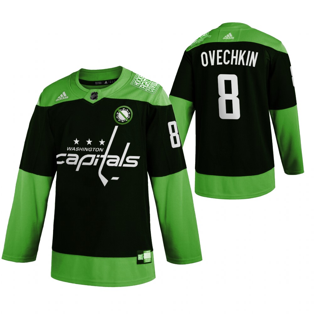 Capitals Hockey Fight nCoV alexander ovechkin Green Jersey