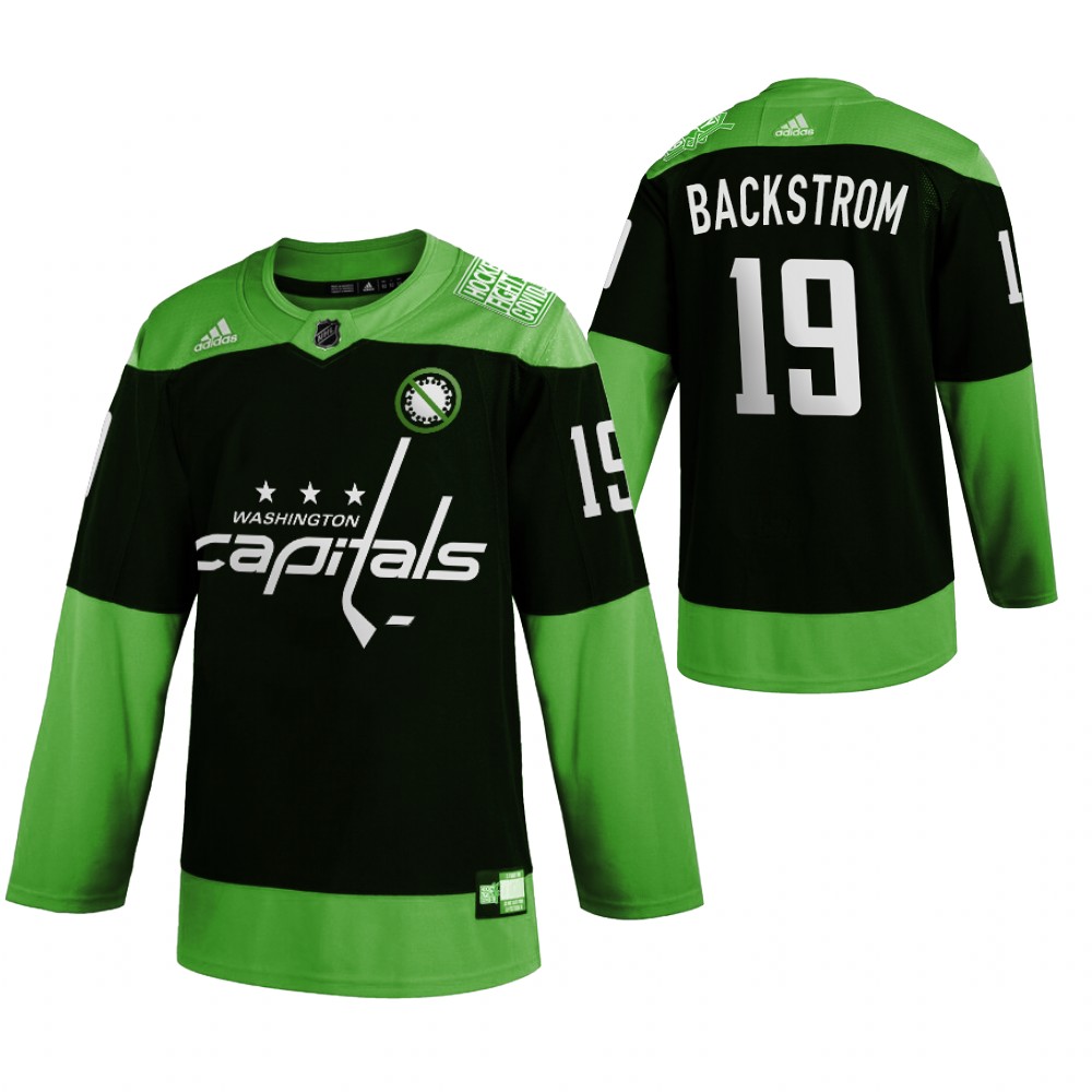 Capitals Hockey Fight nCoV nicklas backstrom Green Jersey