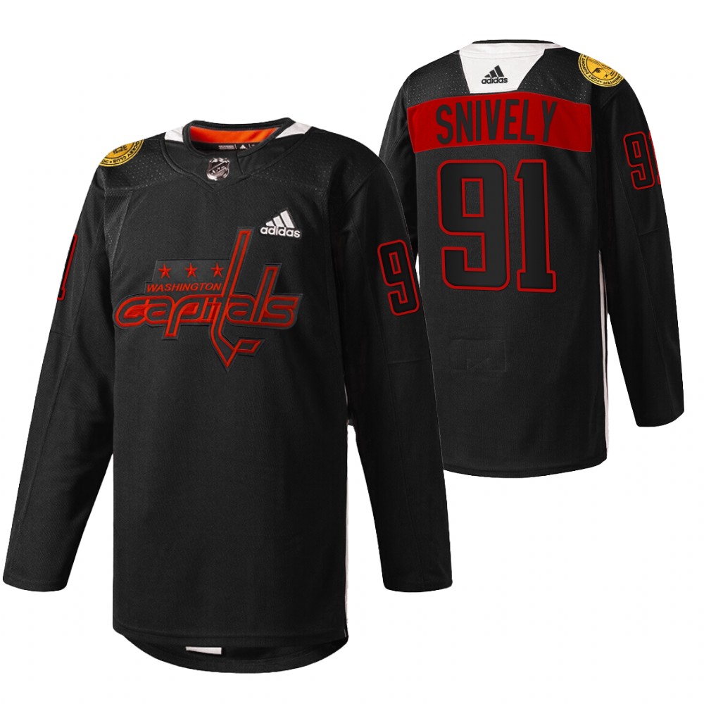 Capitals Joe Snively 2022 Black History Night Black special warmup Jersey