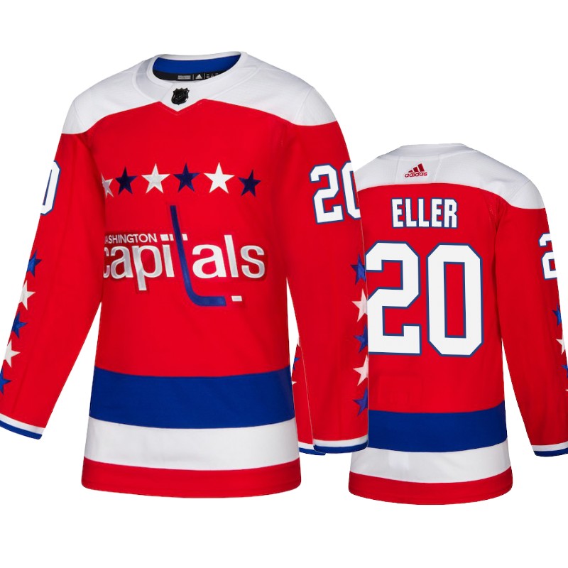 Capitals Lars Eller Red Adidas Authentic Alternate Jersey