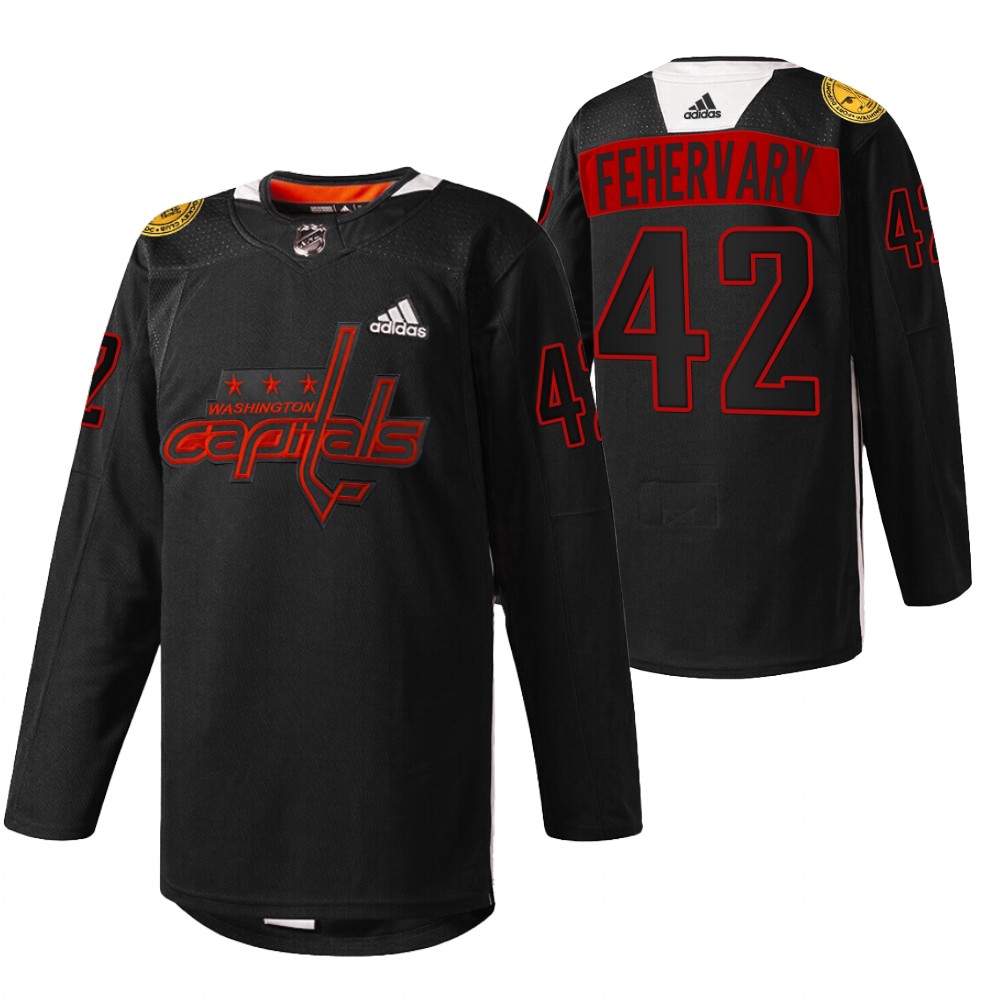 Capitals Martin Fehervary 2022 Black History Night Black special warmup Jersey