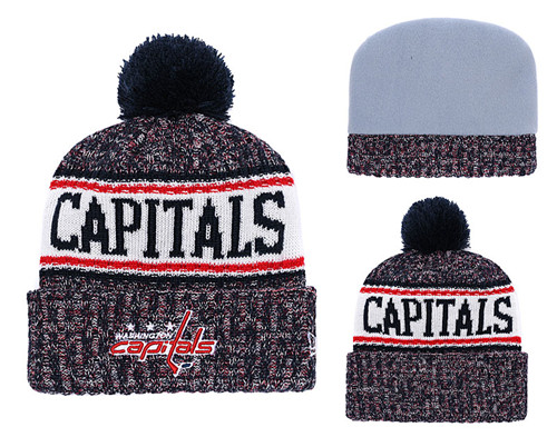 Capitals Team Logo Cuffed Knit Hat With Pom YD