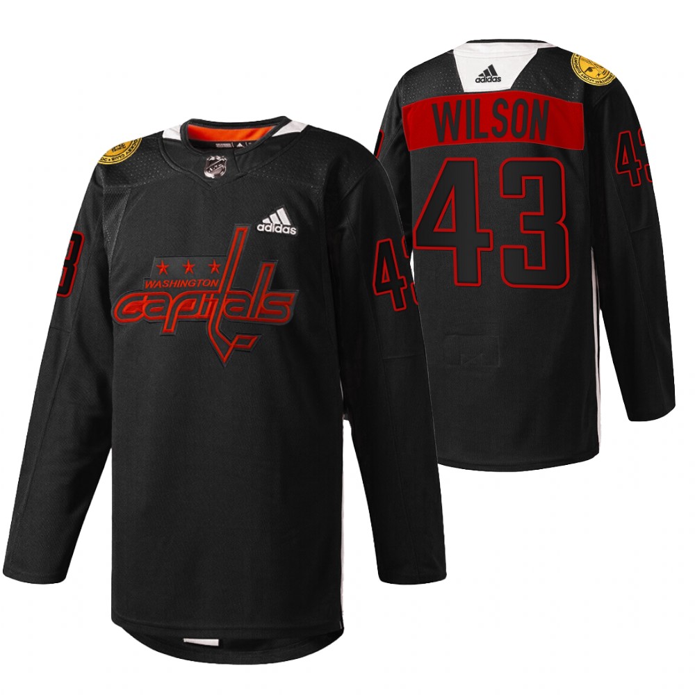 Capitals Tom Wilson 2022 Black History Night Black special warmup Jersey