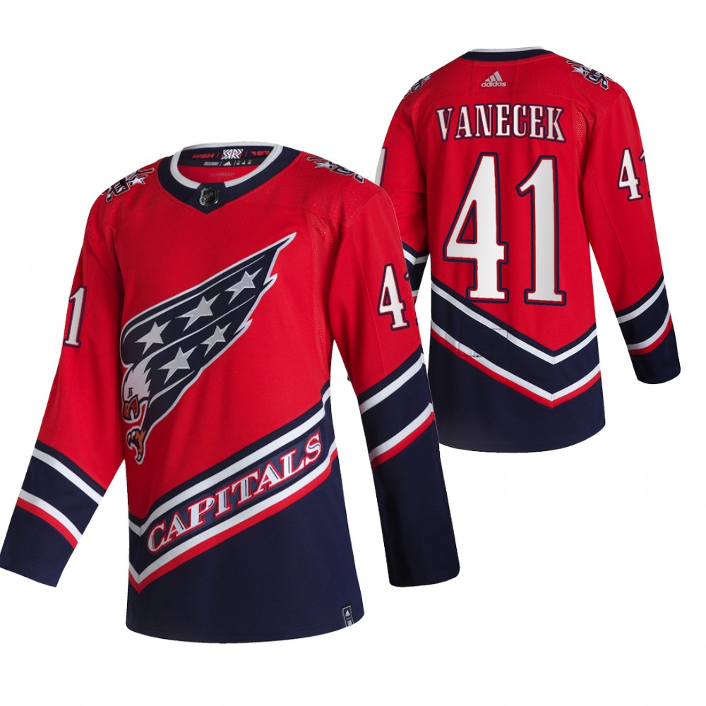 Capitals Vitek Vanecek 2021 Reverse Retro Red Special Edition Jersey