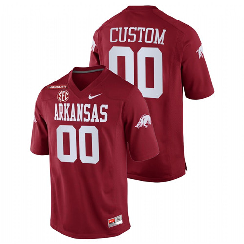 Cardinal Men Arkansas Razorbacks Custom College Football Equality Jersey