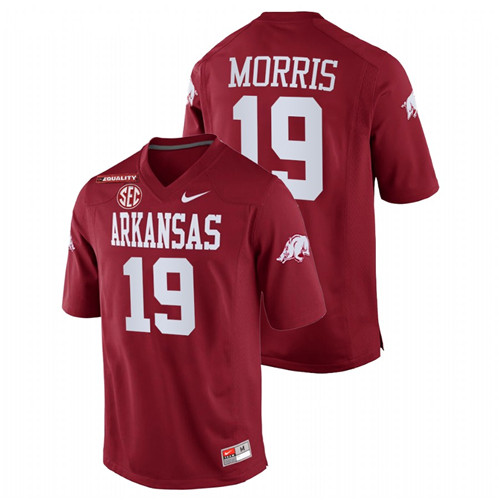 Cardinal Men Arkansas Razorbacks Tyson Morris College Football Equality Jersey