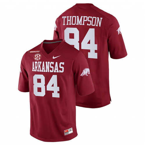 Cardinal Men Arkansas Razorbacks Warren Thompson College Football Equality Jersey