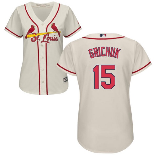 Cardinals #15 Randal Grichuk Cream Alternate Women's Stitched MLB Jersey