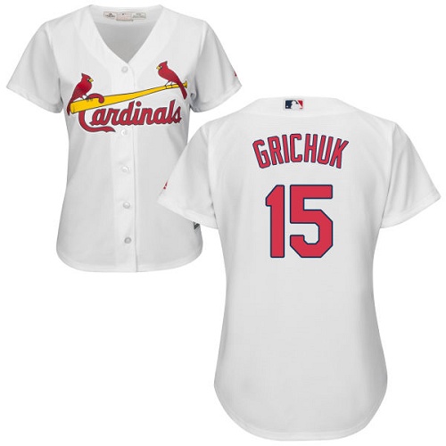 Cardinals #15 Randal Grichuk White Home Women's Stitched MLB Jersey