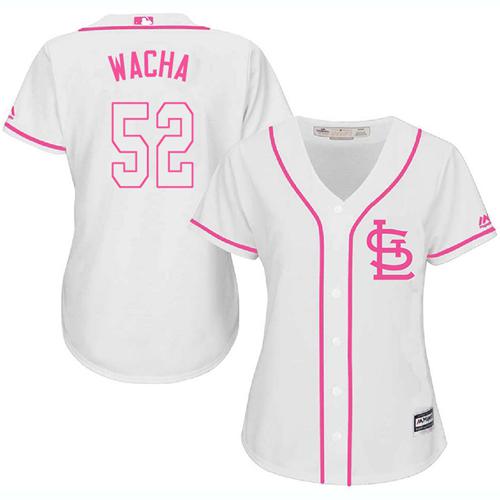 Cardinals #52 Michael Wacha White Pink Fashion Women's Stitched MLB Jersey