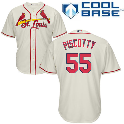 Cardinals #55 Stephen Piscotty Cream Cool Base Stitched Youth MLB Jersey