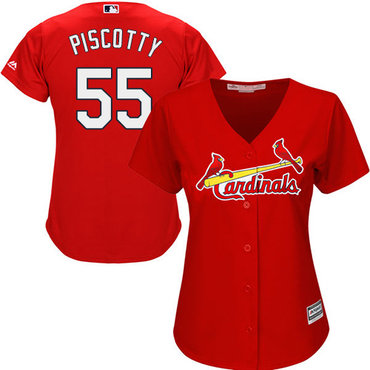 Cardinals #55 Stephen Piscotty Red Alternate Women's Stitched MLB Jersey