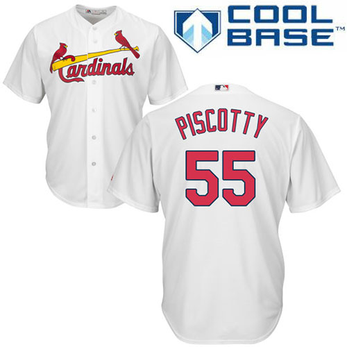 Cardinals #55 Stephen Piscotty White Cool Base Stitched Youth MLB Jersey