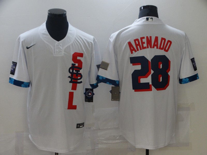 Cardinals 28 Nolan Arenado White Nike 2021 MLB All-Star Cool Base Jersey