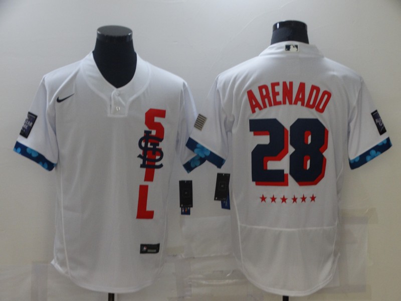 Cardinals 28 Nolan Arenado White Nike 2021 MLB All-Star Flexbase Jersey