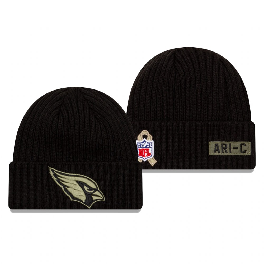 Cardinals Black 2020 Salute to Service Cuffed Knit Hat