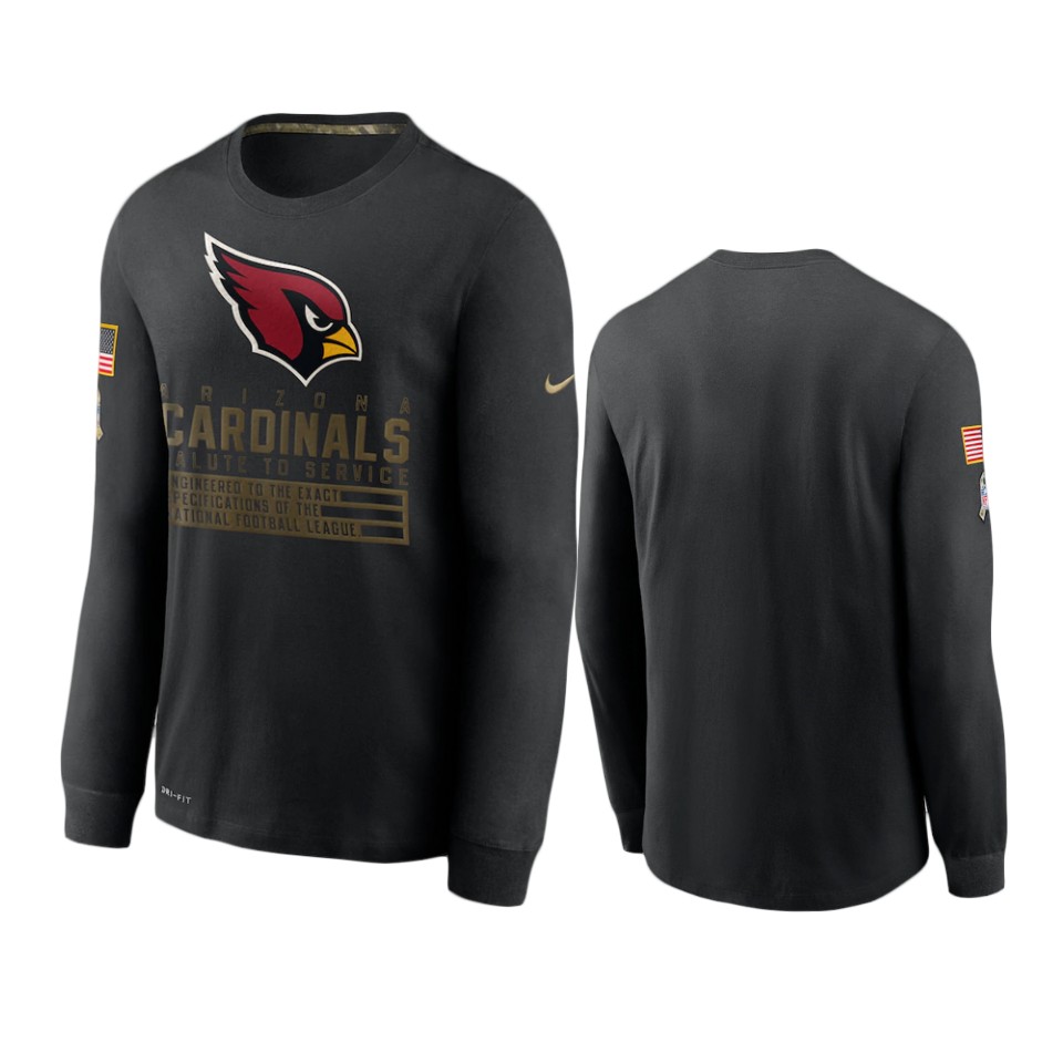 Cardinals Black 2020 Salute to Service Sideline Performance T-Shirt