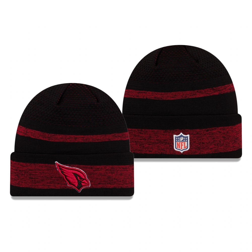 Cardinals Black 2021 NFL Sideline Tech Cuffed Knit Hat