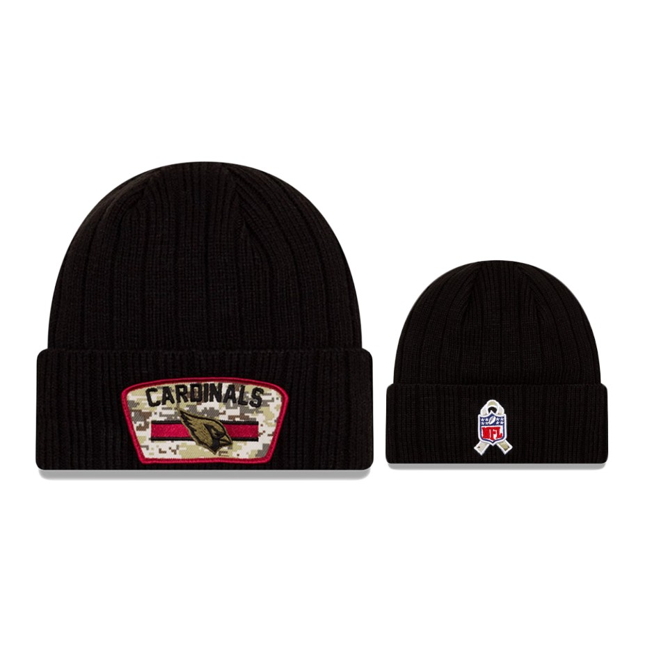 Cardinals Black 2021 Salute To Service Cuffed Knit Hat