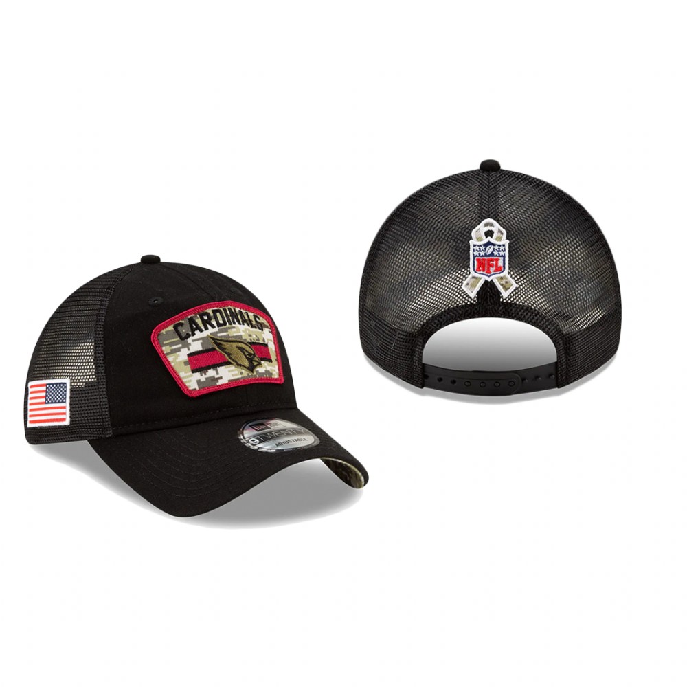 Cardinals Black 2021 Salute To Service Trucker 9TWENTY Hat