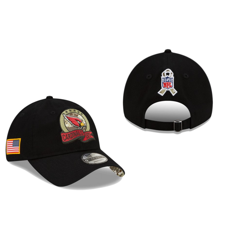 Cardinals Black 2022 Salute To Service 9TWENTY Adjustable Hat