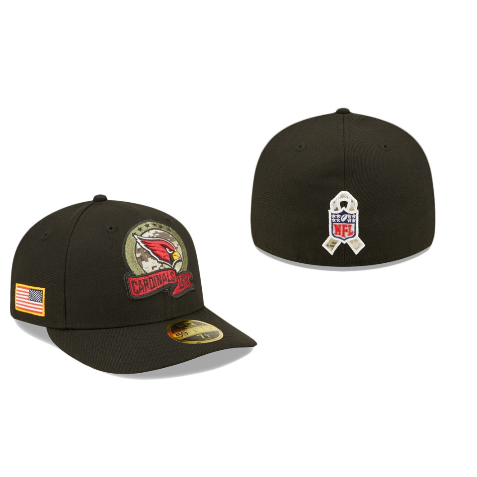 Cardinals Black 2022 Salute To Service Low Profile Fitted Hat