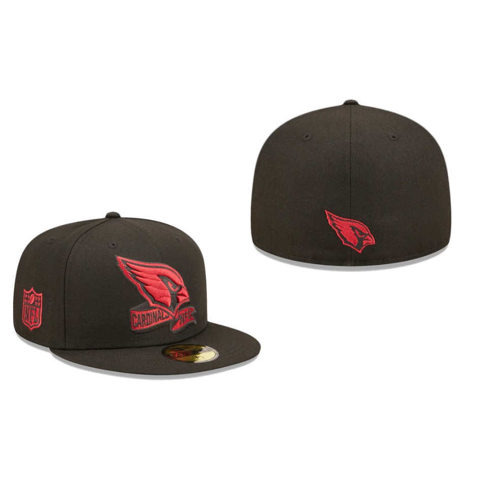 Cardinals Black 2022 Sideline 59FIFTY Pop Fitted Hat