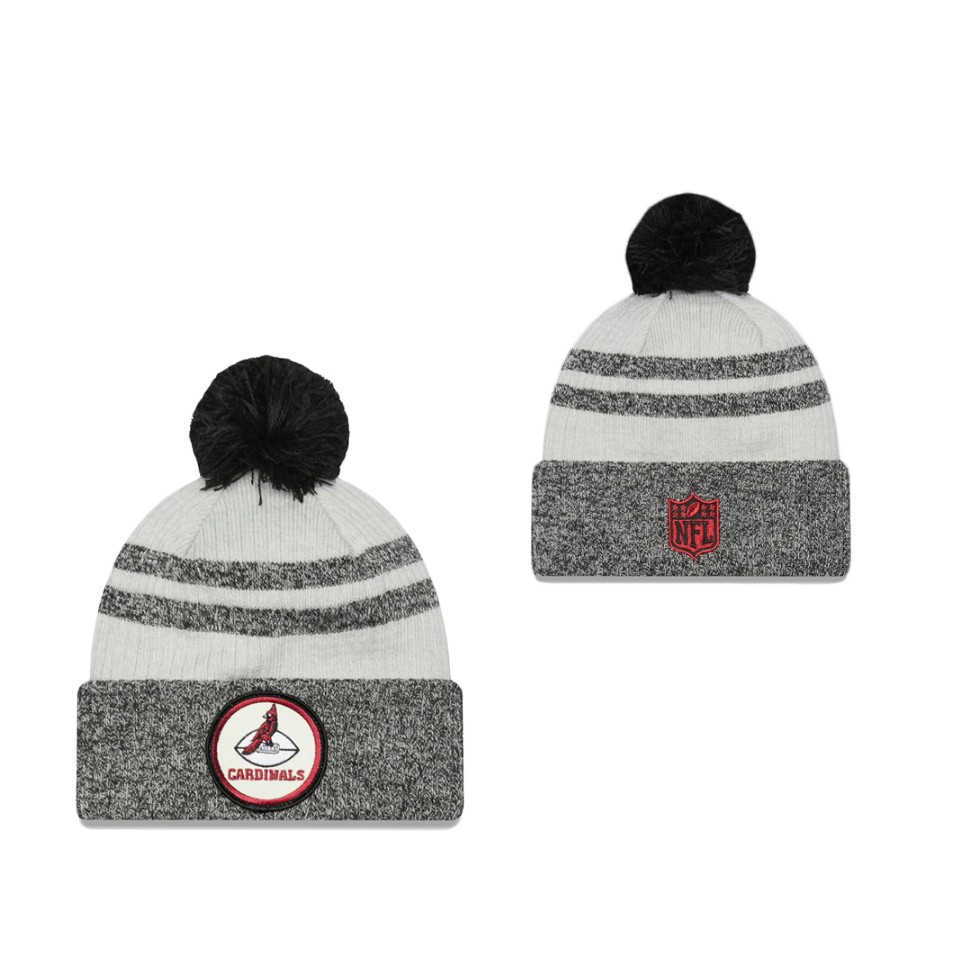 Cardinals Black 2022 Sideline Historic Cuffed Pom Knit Hat